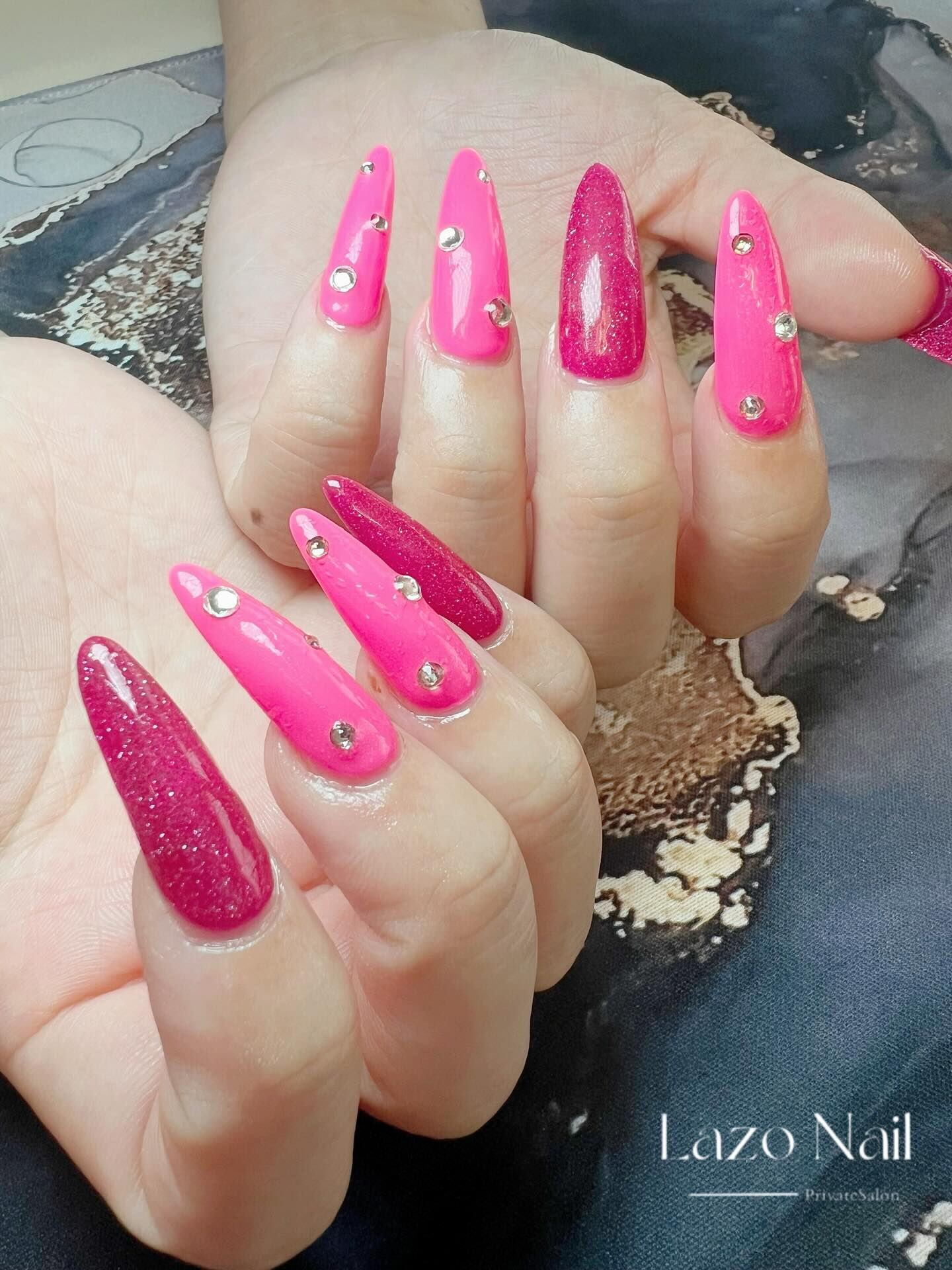 ジェル長さだしでネイルさせていただきました💅