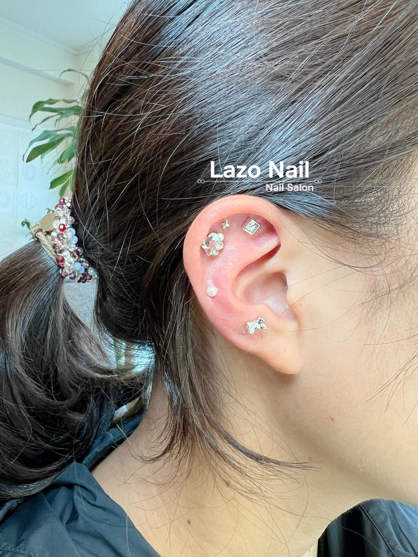 耳つぼジュエリーさせていただきました👂