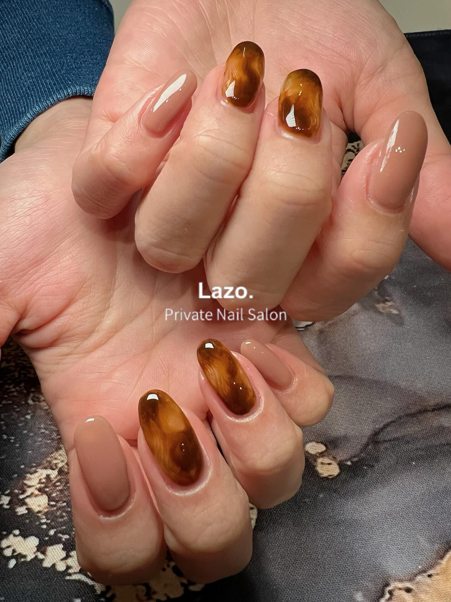 秋べっ甲ネイルさせていただきました💅
