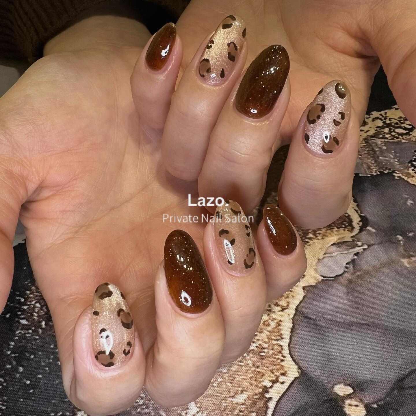 ヒョウ柄マグネイルさせていただきました💅