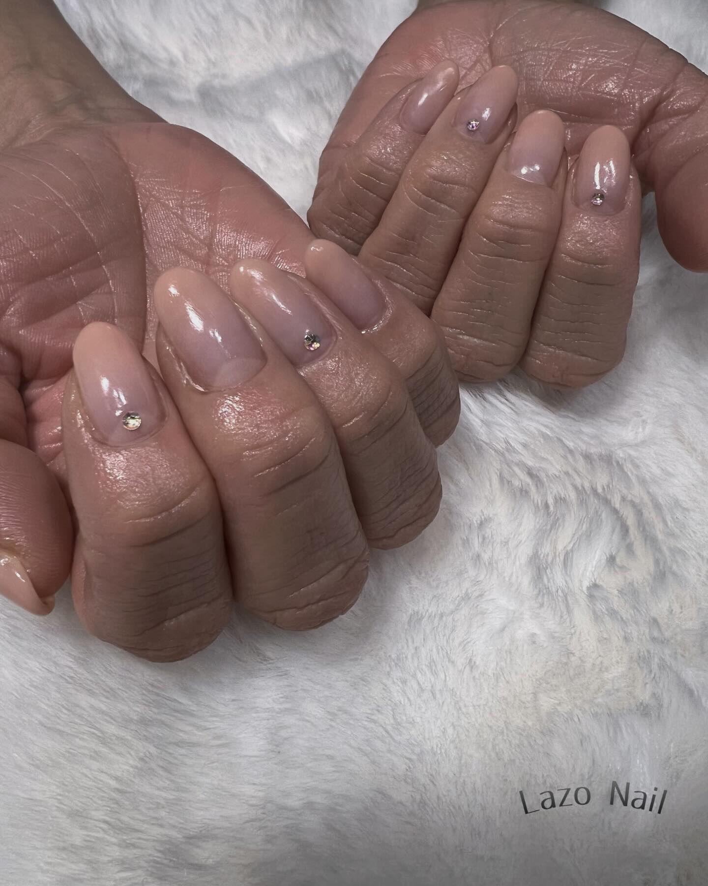 シンプルカラグラネイル💅