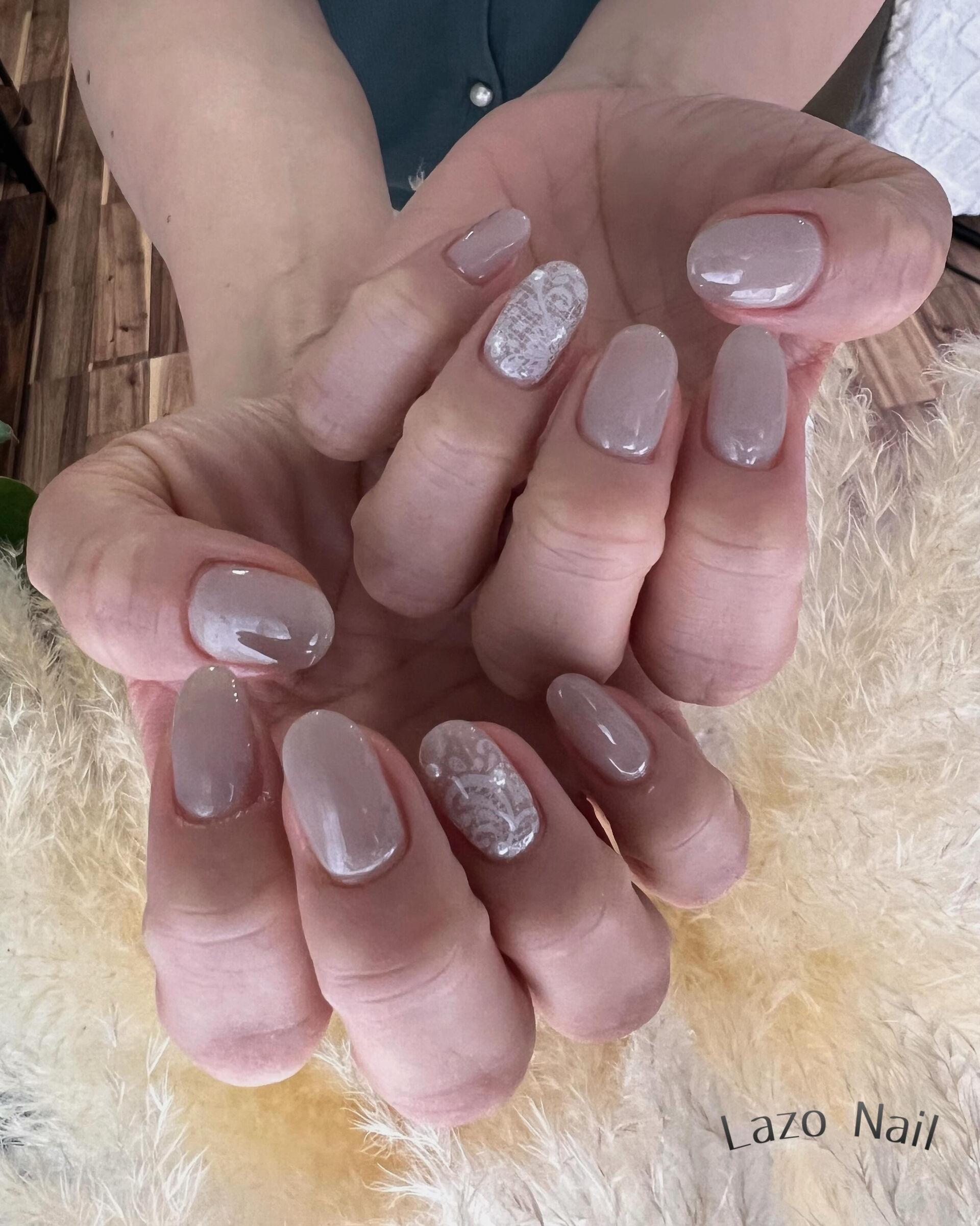 ワンポイントレースネイル💅