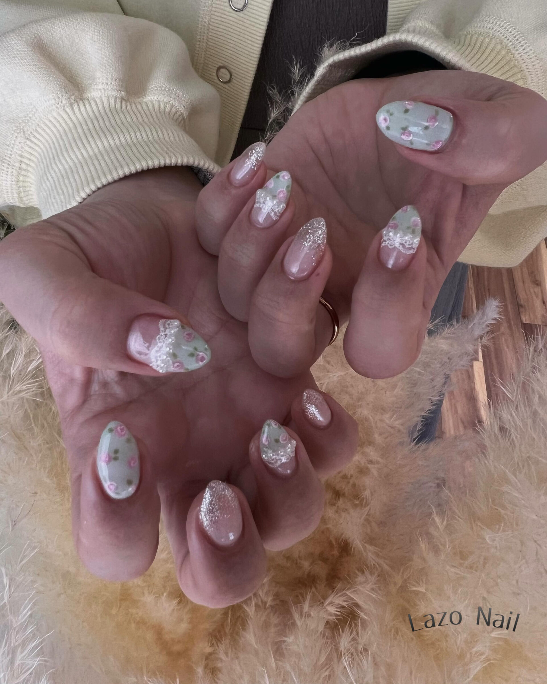 小花柄ネイル💅