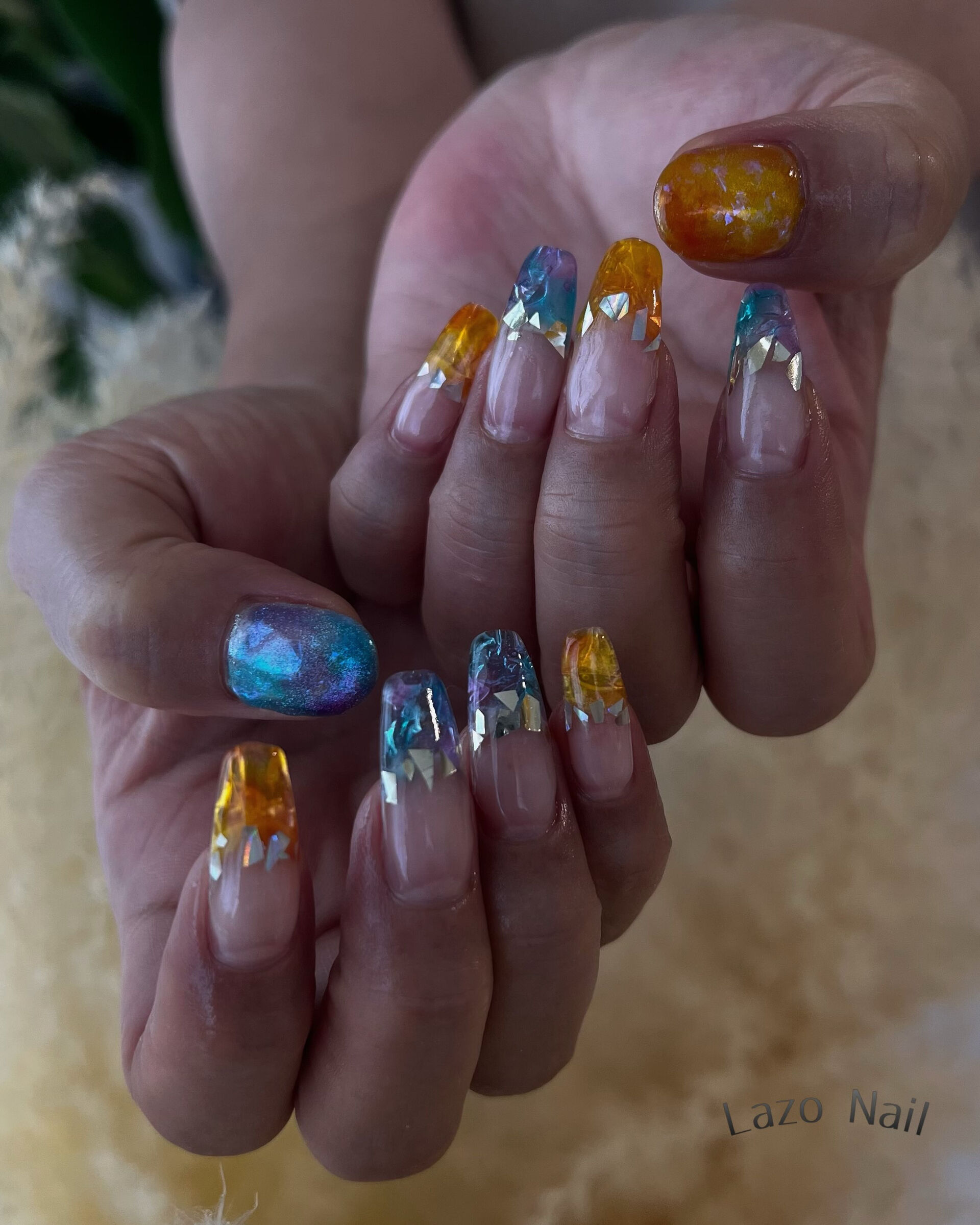💎長さ出し × クラッシュネイル✨