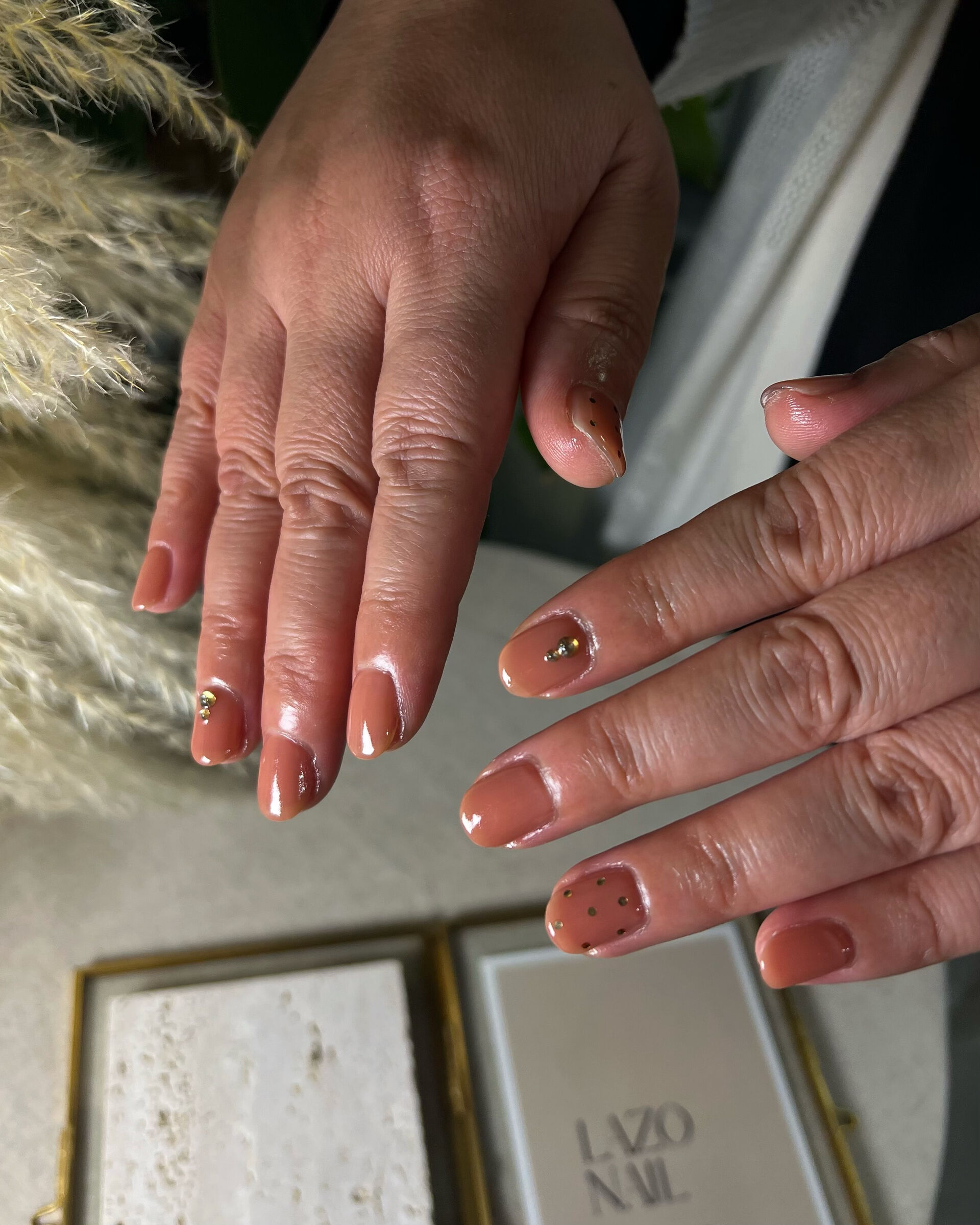 Orange brown nail 🧡🤎